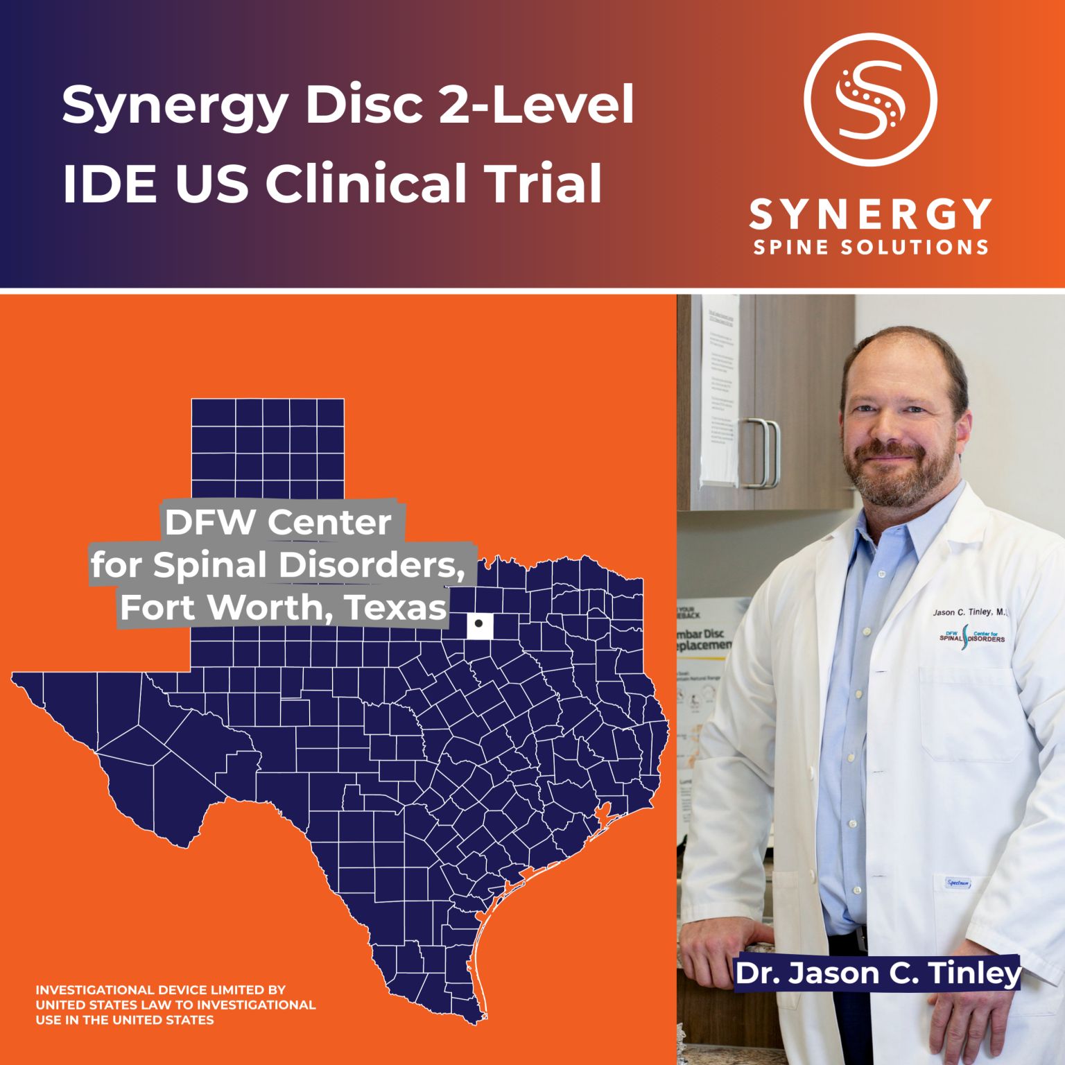 New 2-Level Clinical Trial at DFW Center for Spinal Disorders